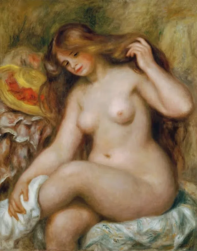 Купальщица с блондинистыми распущенными волосами by Пьер-Огюст Ренуар, 1903 — digital art print download
