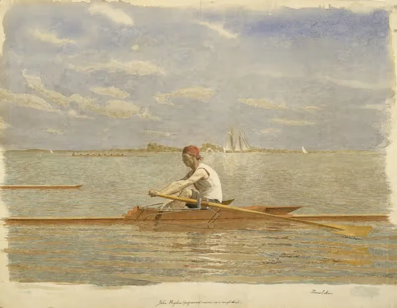 John Biglin in a Single Scull by Thomas Eakins — digital art print download