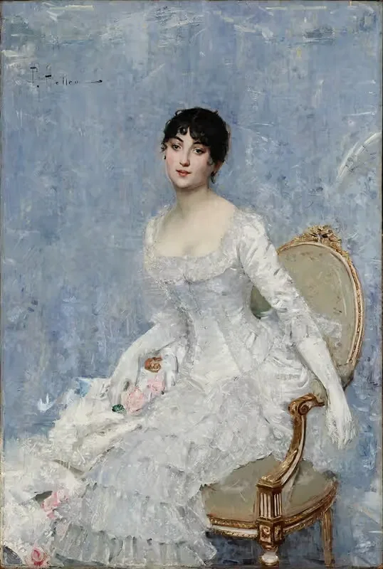 Молодая дама в белом by Поль Сезар Элью, 1880 — digital art print download