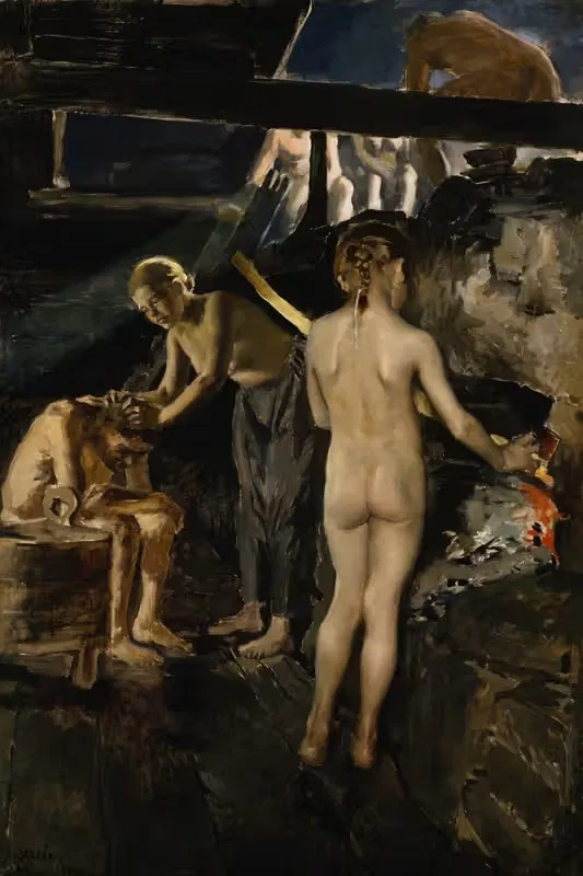В сауне by Аксели Галлен-Каллела, 1889 — digital art print download