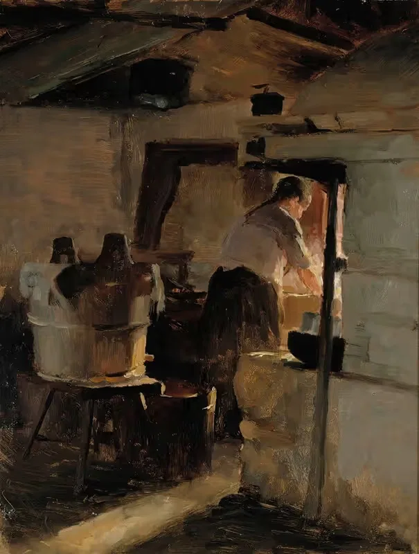 У плиты by Альберт Эдельфельт, 1884 — digital art print download