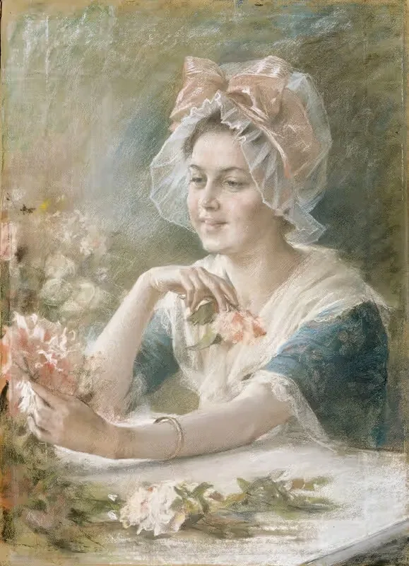 Цветочная девушка by Альберт Эдельфельт, 1884 — digital art print download