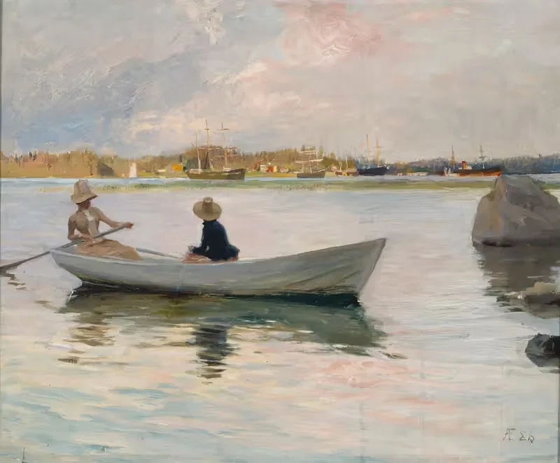 Girls in a Rowing Boat — Albert Edelfelt