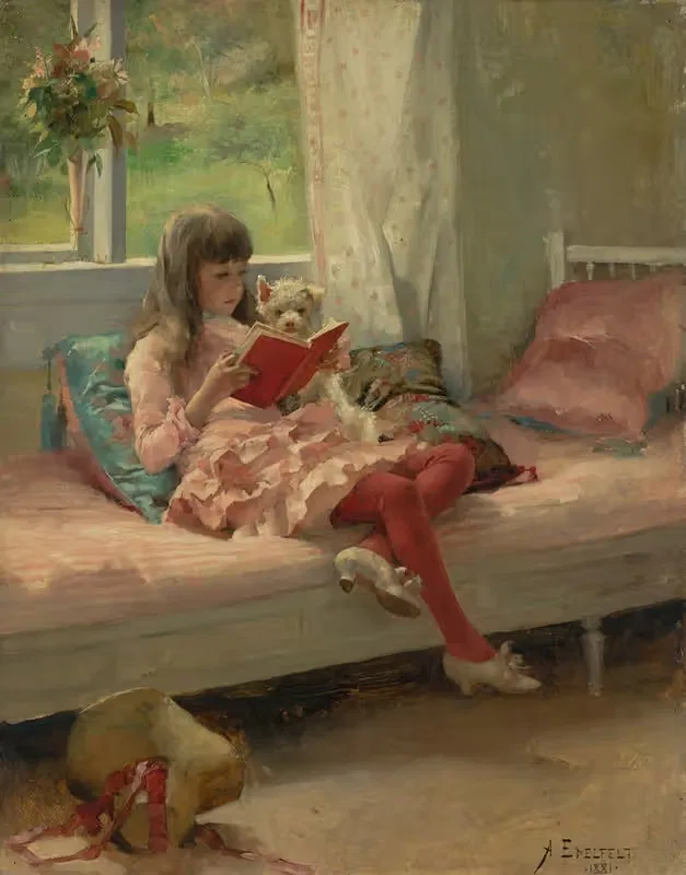 Хорошие друзья I (Берта и Капи) by Альберт Эдельфельт, 1881 — digital art print download