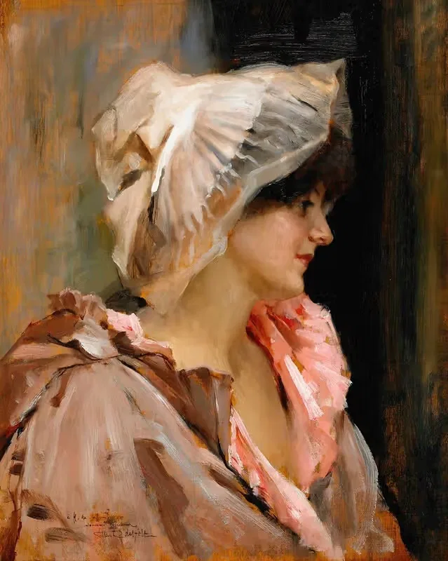 Parisian lady in a Peignoir — Albert Edelfelt