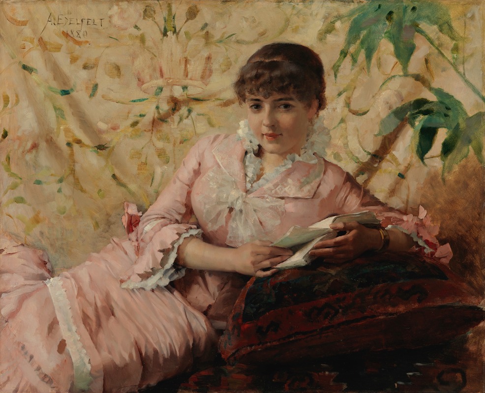 Чтение парижанки by Альберт Эдельфельт, 1880 — digital art print download