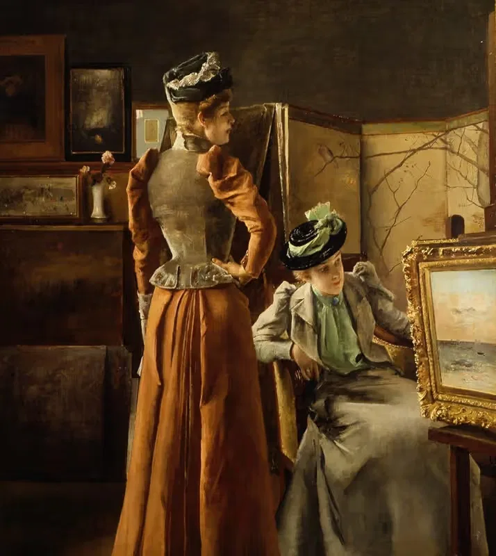 Смотрящий на картину by Альфред Стивенс, 1891 — digital art print download