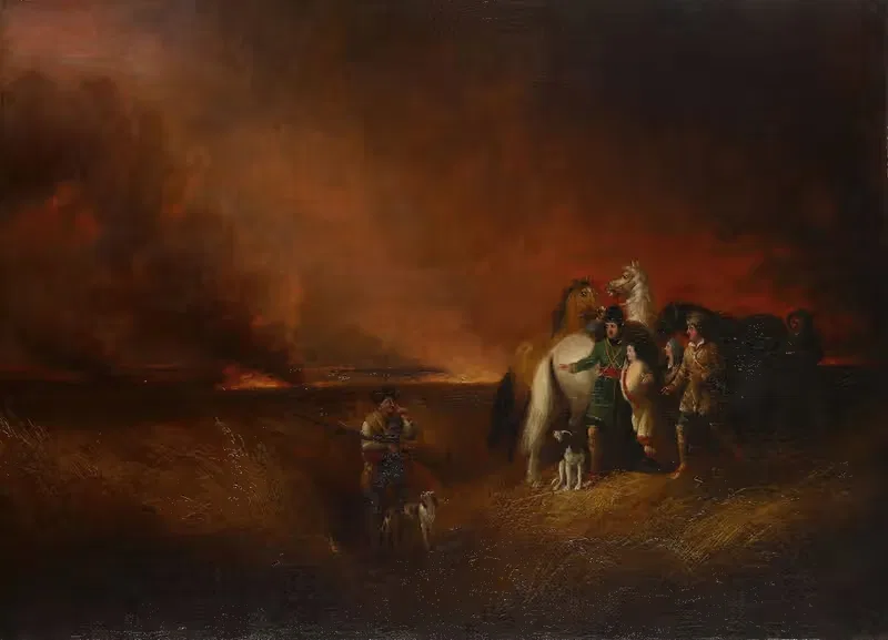 The Prairie on Fire by Alvan Fisher, 1827 — digital art print download