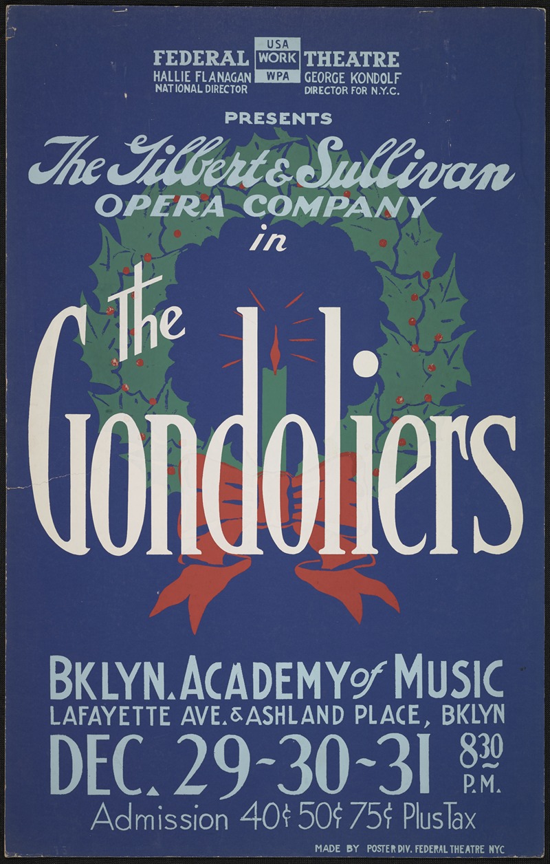 The Gondoliers by Anonymous, 1934-1943 — digital art print download