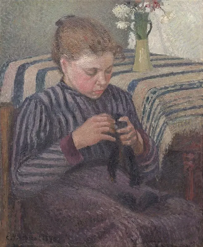 Женщина, зашивающая by Камиль Писсарро, 1895 — digital art print download