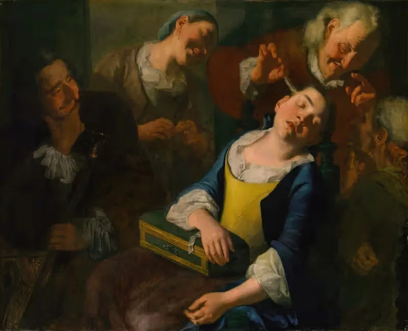 Teasing a Sleeping Girl by Gaspare Traversi — digital art print download