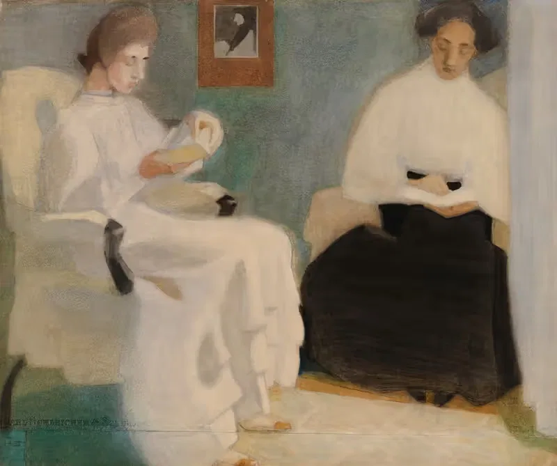 Girls Reading by Helene Schjerfbeck, 1907 — digital art print download