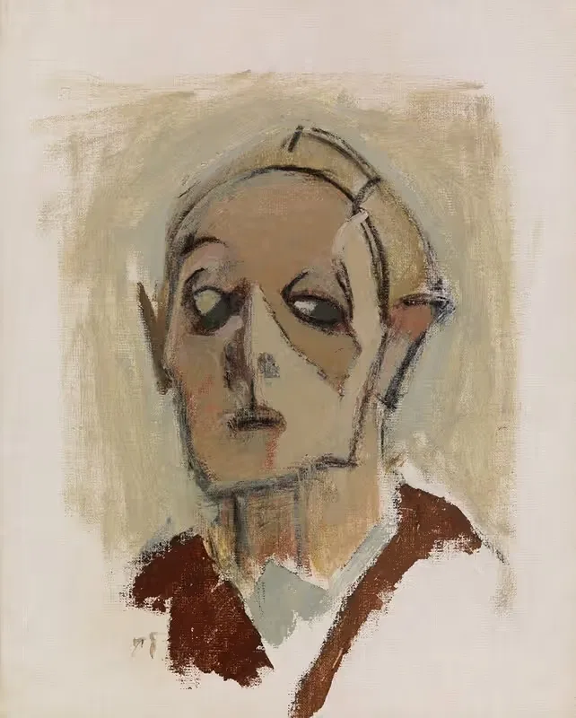 Self-Portrait, en face I by Helene Schjerfbeck, 1945 — digital art print download