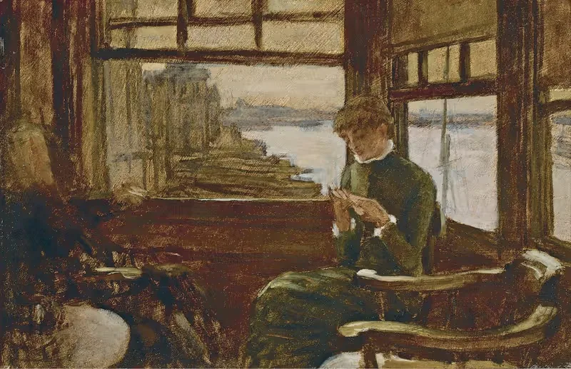 Kathleen Newton in a Thames-Side Tavern — James Tissot