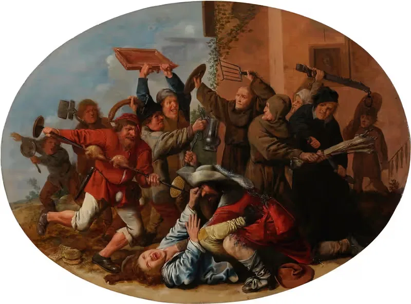 Битва между Карнавальным и Постным периодами by Ян Мьенсе Моленар, 1633-1634 — digital art print download