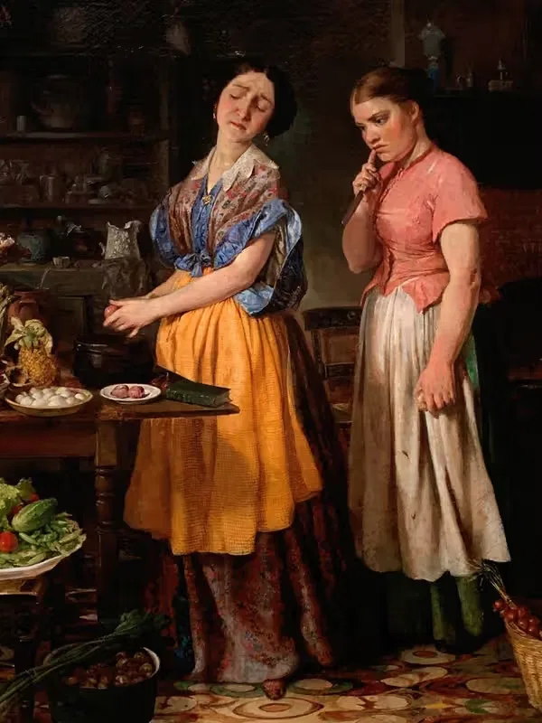 Молодая жена; Первый рагу by Лилли Мартин Спенсер, 1854 — digital art print download