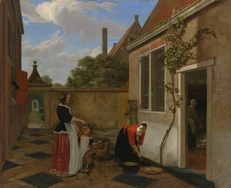 Scene in a Courtyard by Ludolf de Jongh — digital art print download