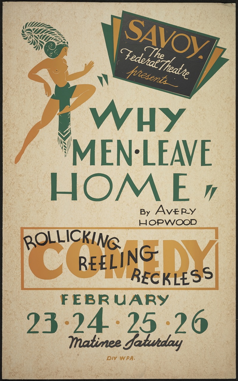 Why Men Leave Home by Аноним, 1934-1943 — digital art print download
