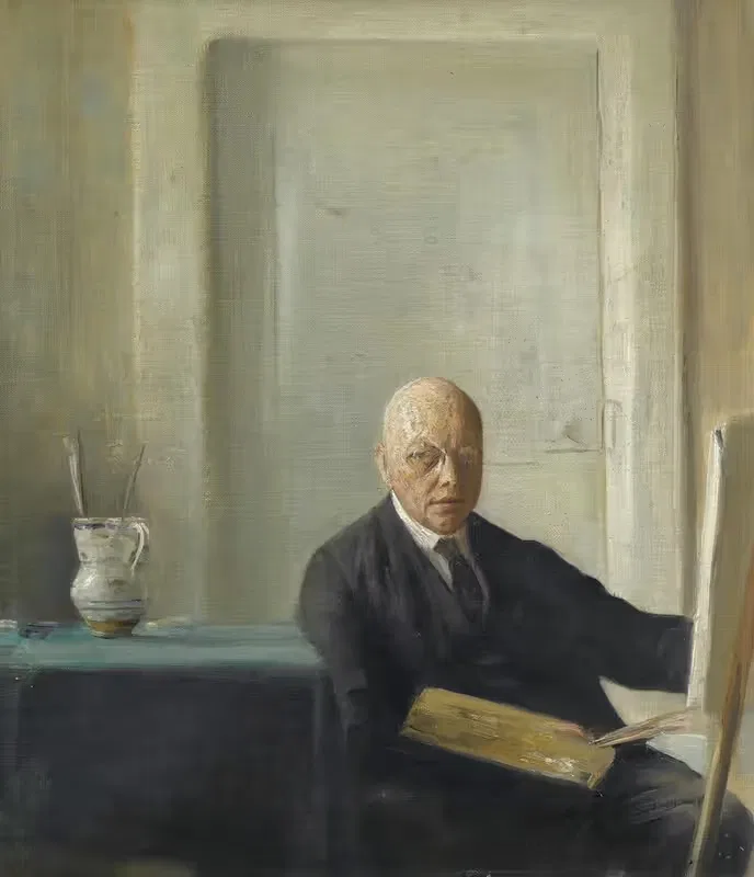 Kunstneren Ved Sit Staffeli — Carl Holsøe
