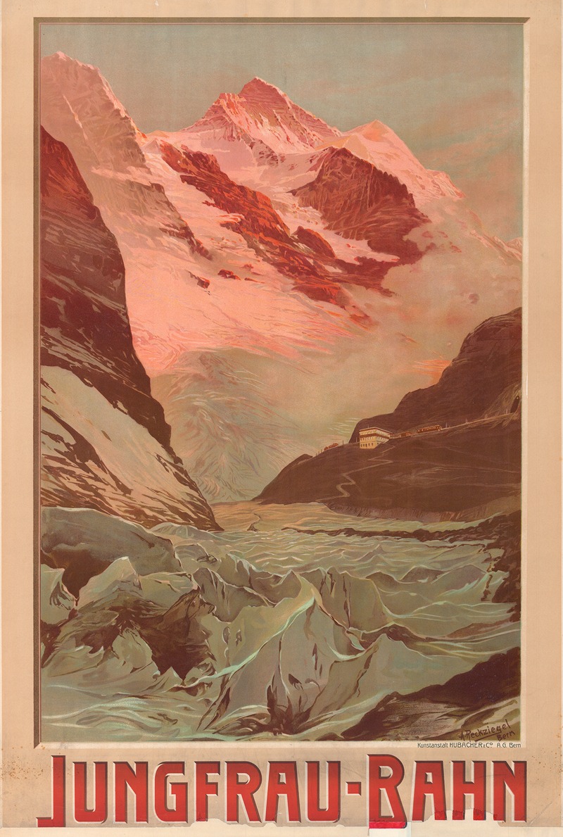Jungfrau-Bahn by Антон Рекциегель, 1910 — digital art print download