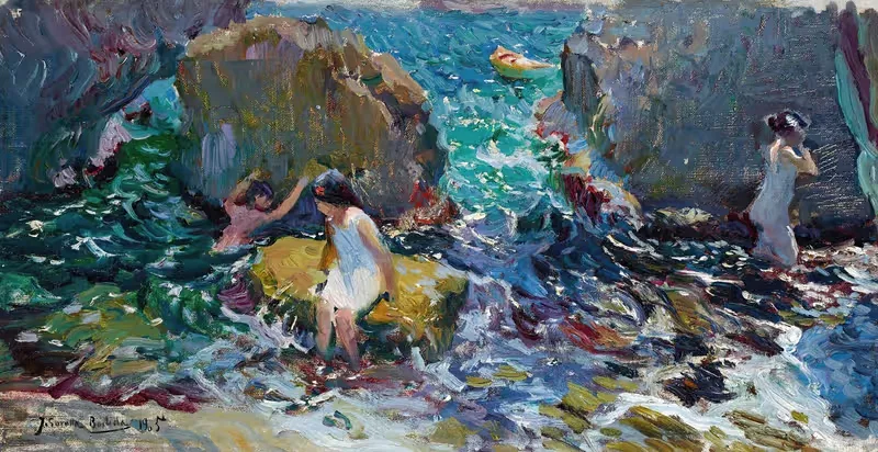 Дети на берегу, Хавея by Хоакин Соролья, 1905 — digital art print download