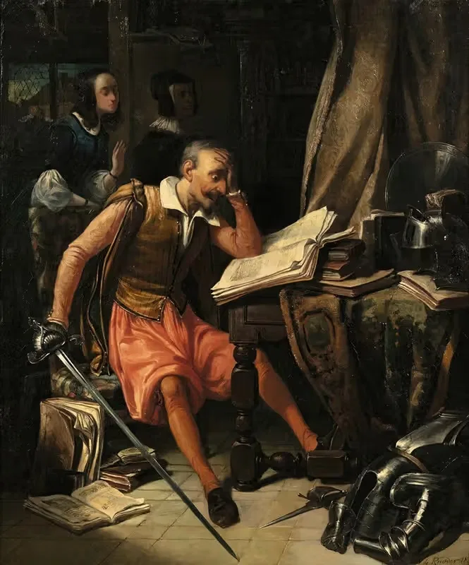 Дон Кихот в своём кабинете by Луи Анри Де Руддер, 1837 — digital art print download