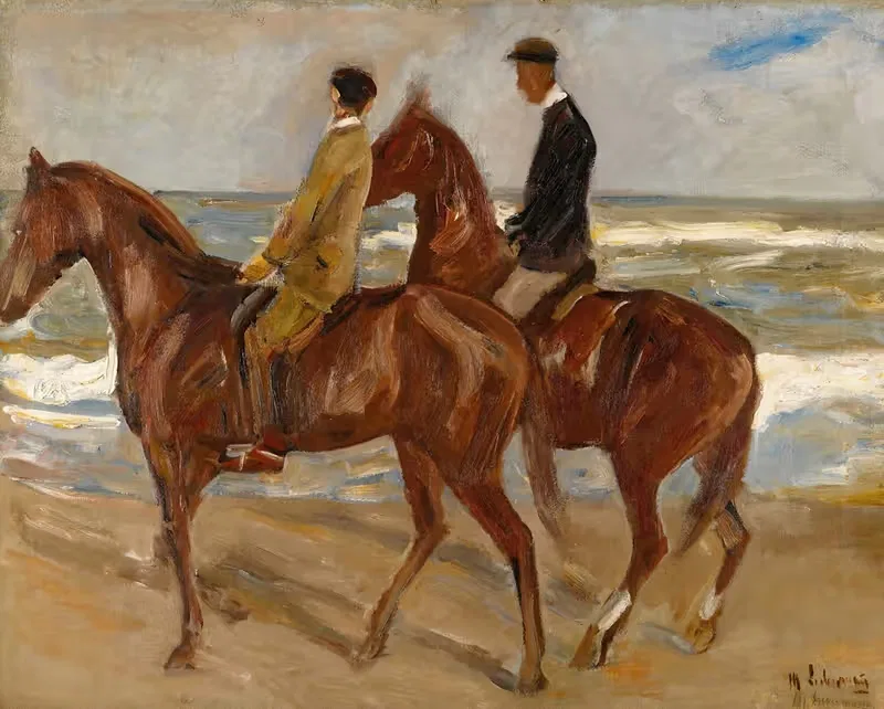 Two Riders On The Beach by Max Liebermann — digital art print download