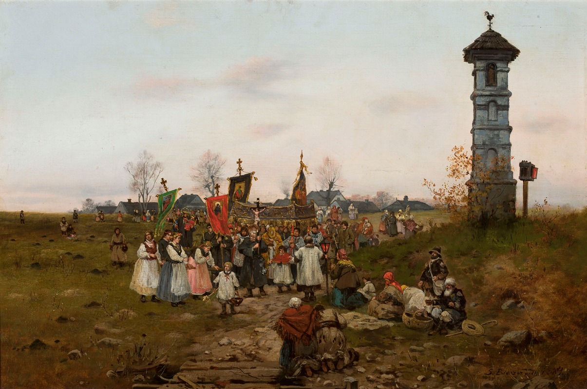 Great procession by Seweryn Bieszczad, 1884 — digital art print download