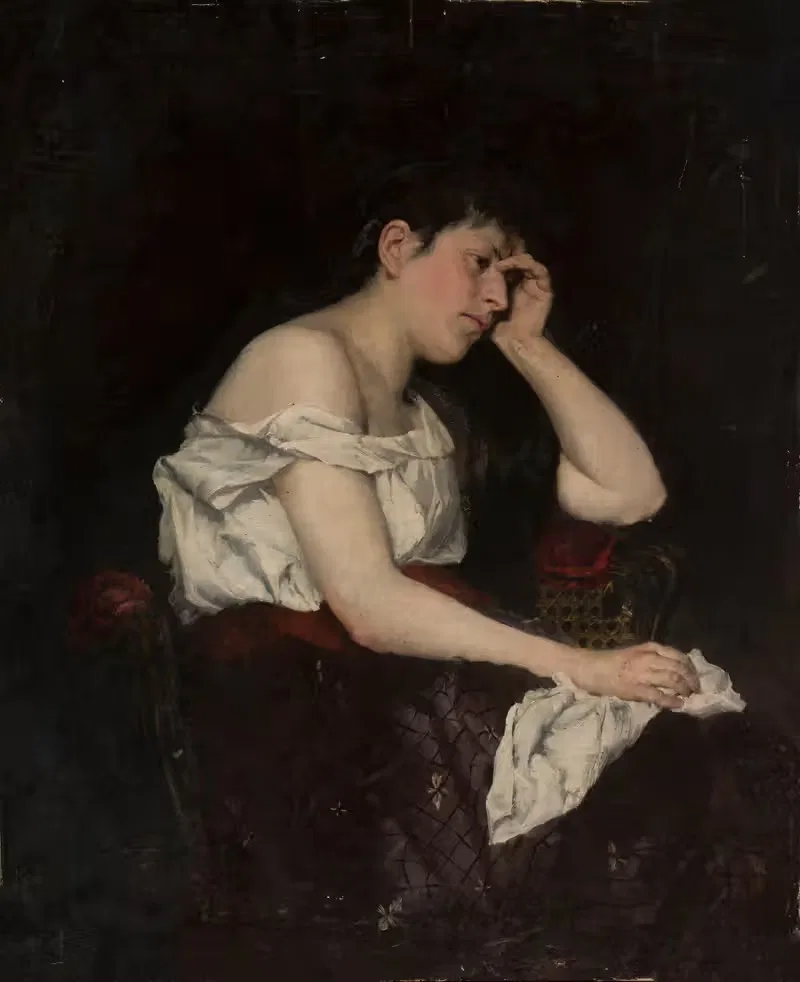 Woman in reverie — Stanisław Batowski-Kaczor