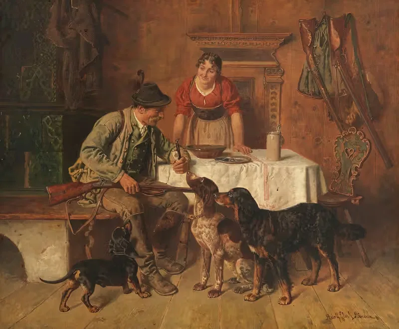 Brotzeit des Jägers by Adolf Eberle — digital art print download