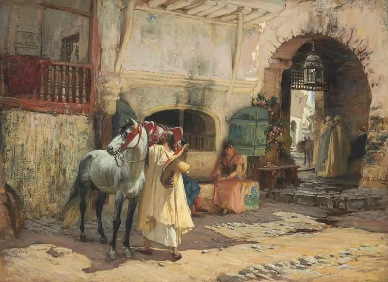 В путь на лошадях, Константин, Алжир by Фредерик Артур Бриджман — digital art print download