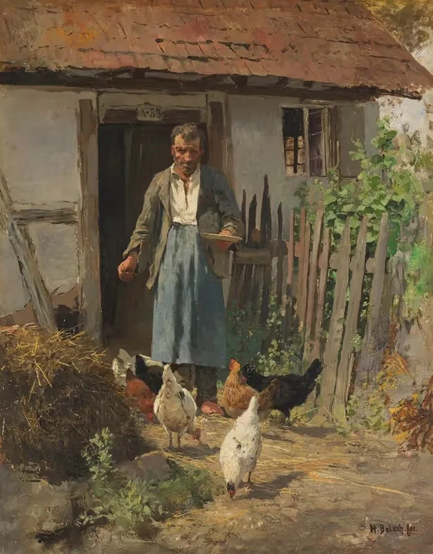 Кормление кур by Герман Байш — digital art print download