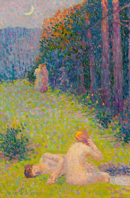 Купальщицы на летнем пейзаже by Ипполит Петижан, 1910 — digital art print download