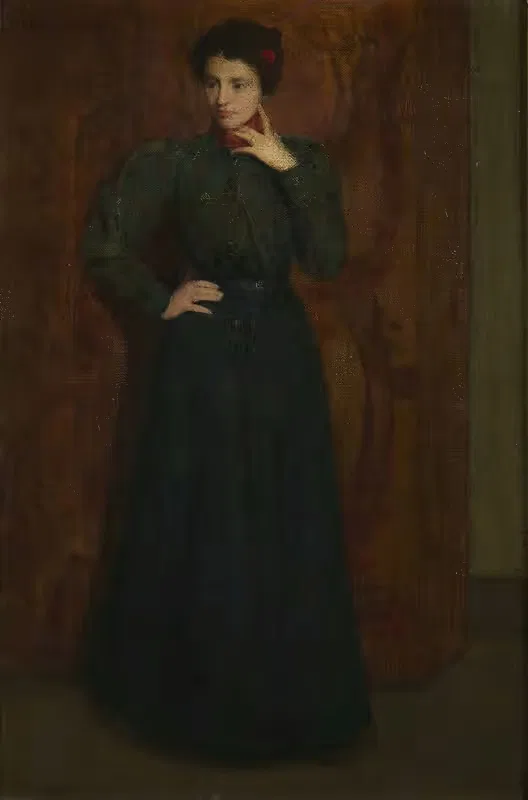 Зеленое платье by Джулиан Олден Уир, 1898 — digital art print download