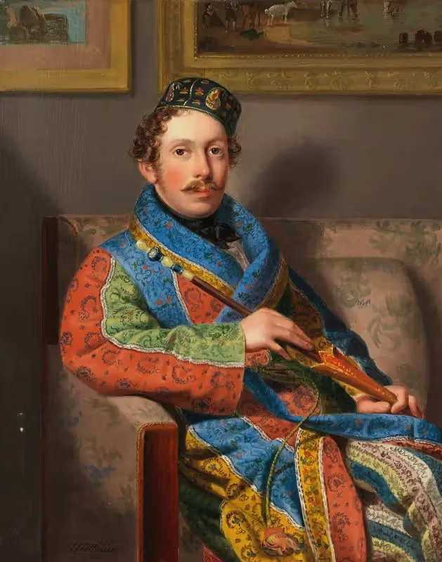 Молодой господин в куртке для курения by Леопольд Фертбауэр, 1830 — digital art print download