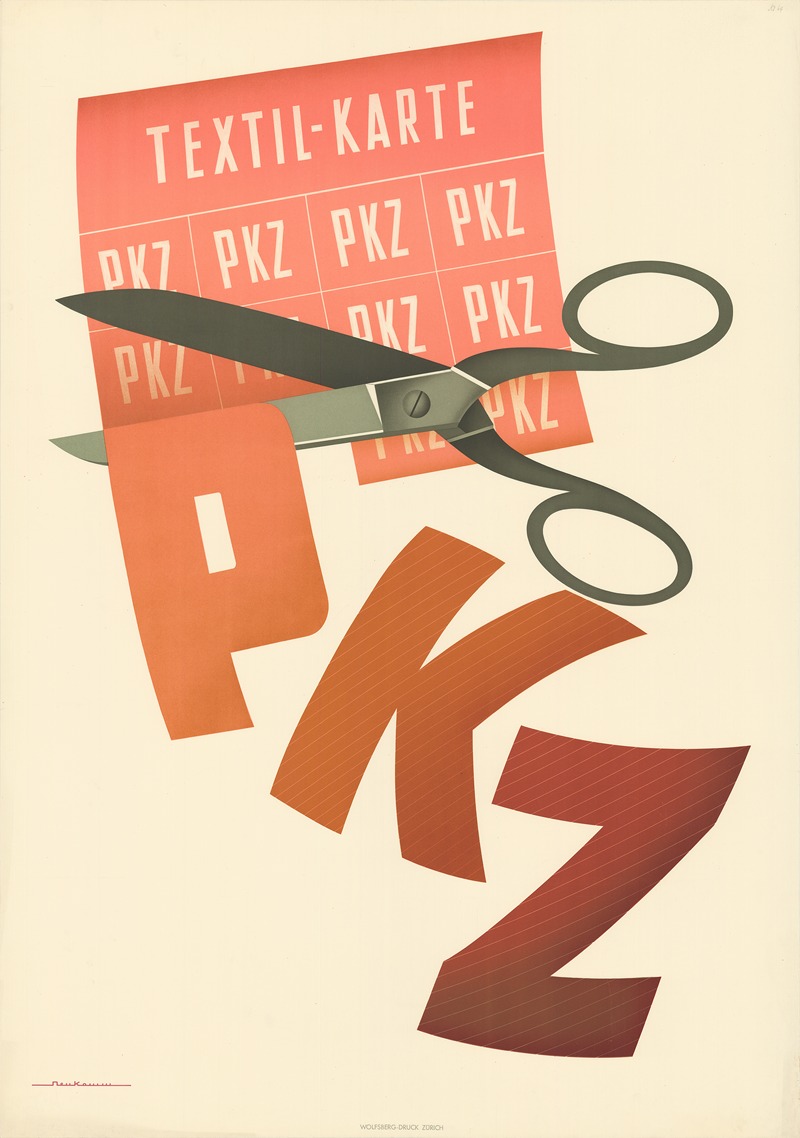 Textil-Karte – PKZ by Emil Alfred Neukomm, 1941 — digital art print download