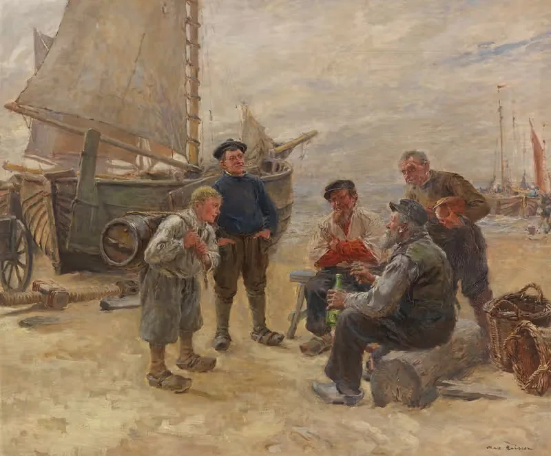 Рыбак на берегу by Макс Гайссер, 1880 — digital art print download