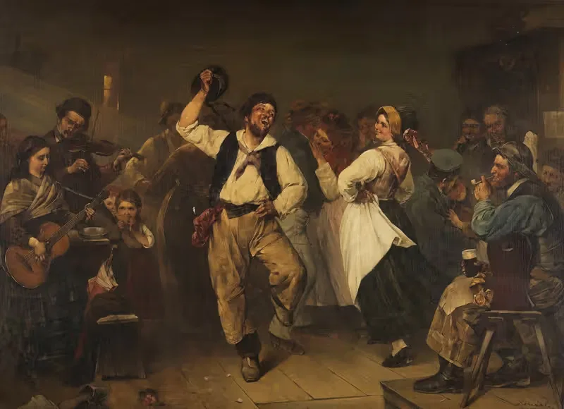 Танец рыбака by Макс Рентель, 1880 — digital art print download