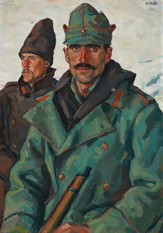 Два солдата с Великой войны by Вильгельм Тёни, c. 1916 — digital art print download