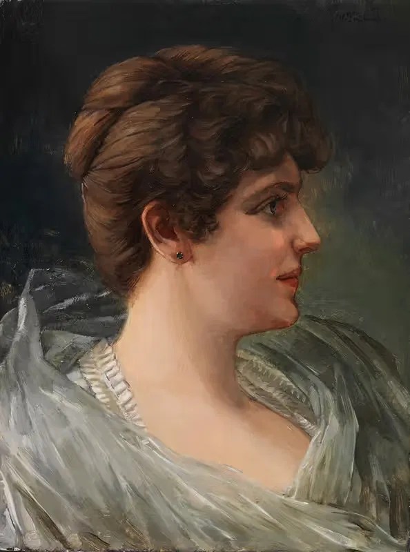 Bildnis einer Dame im Profil by Wilhelm Trübner, 1878 — digital art print download
