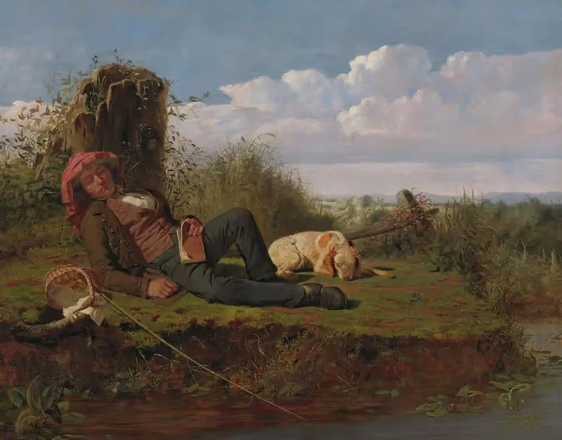 Ленивый рыбак by Уильям Тайли Ранни, 1850 — digital art print download