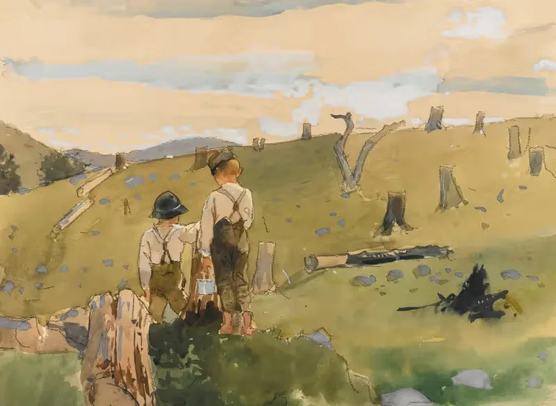 Мальчики на склоне холма by Уинслоу Хомер, 1879 — digital art print download