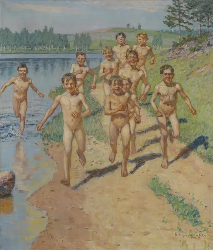 Будущие спортсмены by Николай Богданов-Бельский — digital art print download