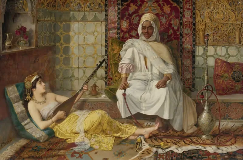 Одали́ска, играющая музыку by Винсент Стипевич — digital art print download