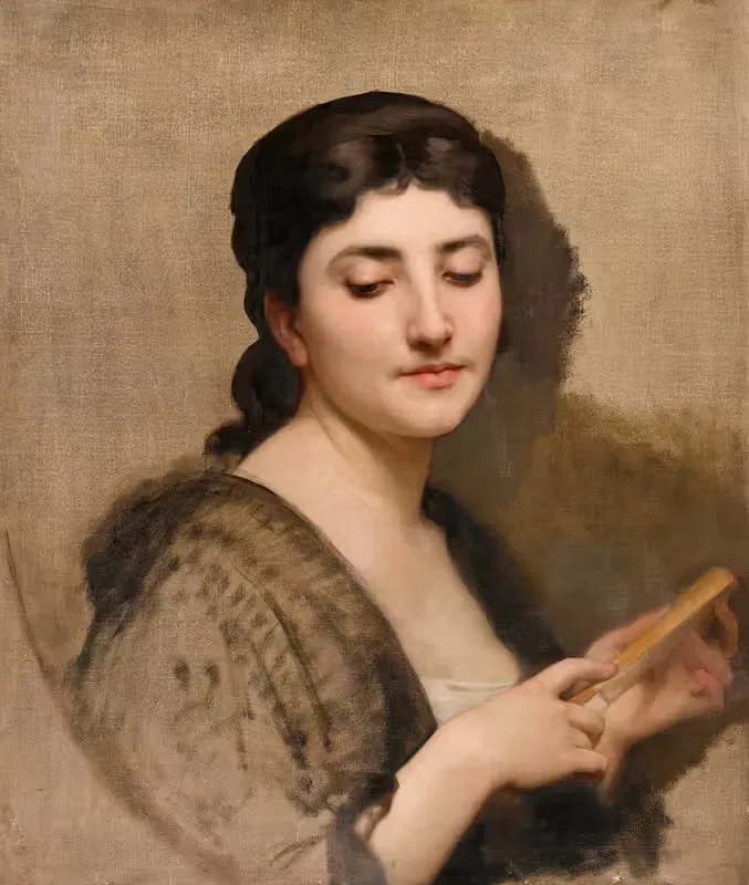 A Young Woman with a Fan — William Bouguereau