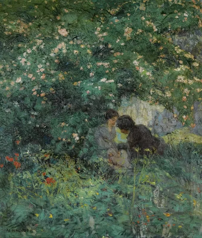 Lovers In The Grass by Alois Kalvoda — digital art print download