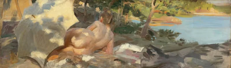 Bather With Parasol, Dalarö by Anders Zorn — digital art print download