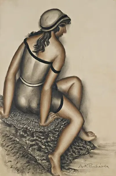 Bathing Girl by Antonin Procházka — digital art print download