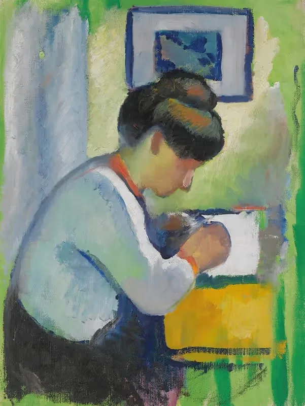 Женщина, пишущая by Август Макке, 1910 — digital art print download
