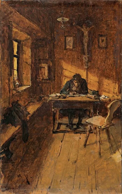 Der Dorfschreiber — August von Pettenkofen